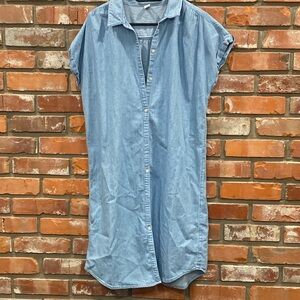 🚨 2 for $25 Chambray Cap-Sleeve Shirt Dress